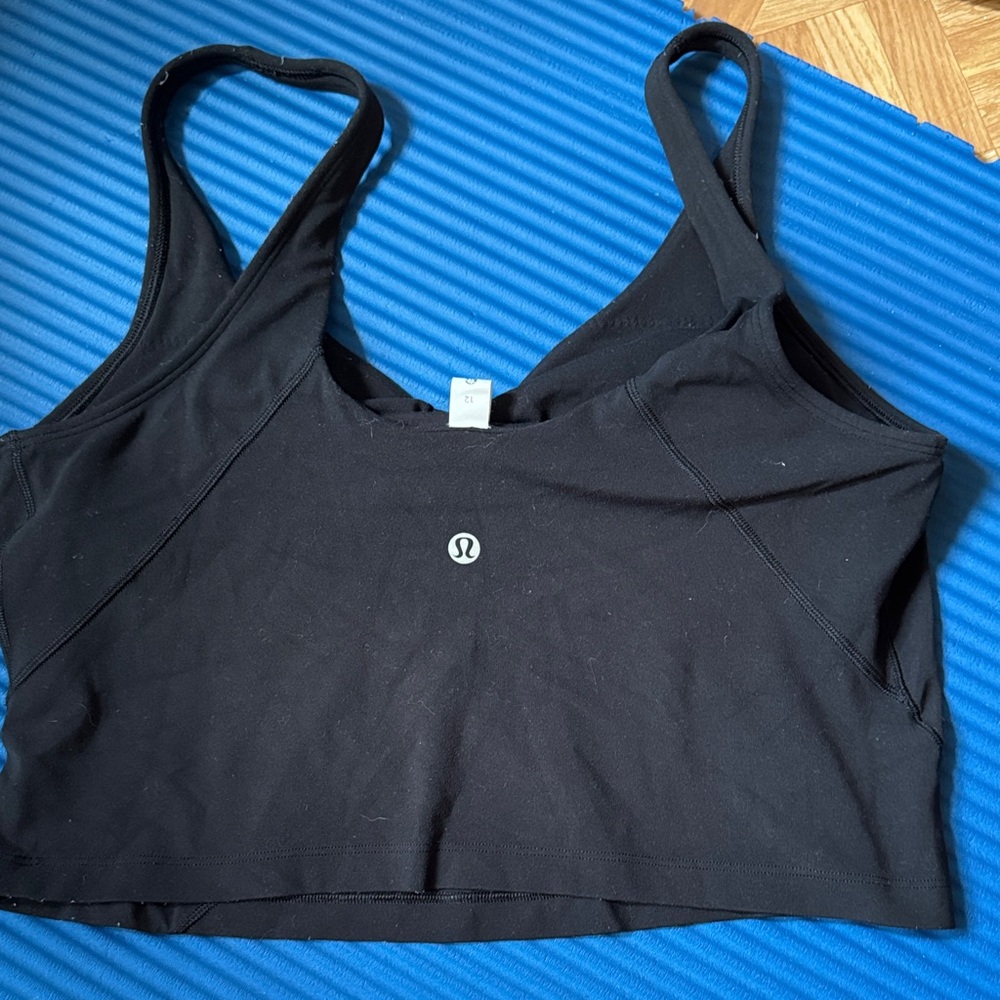 lululemon athletica Black Strappy Cropped Sports Bra